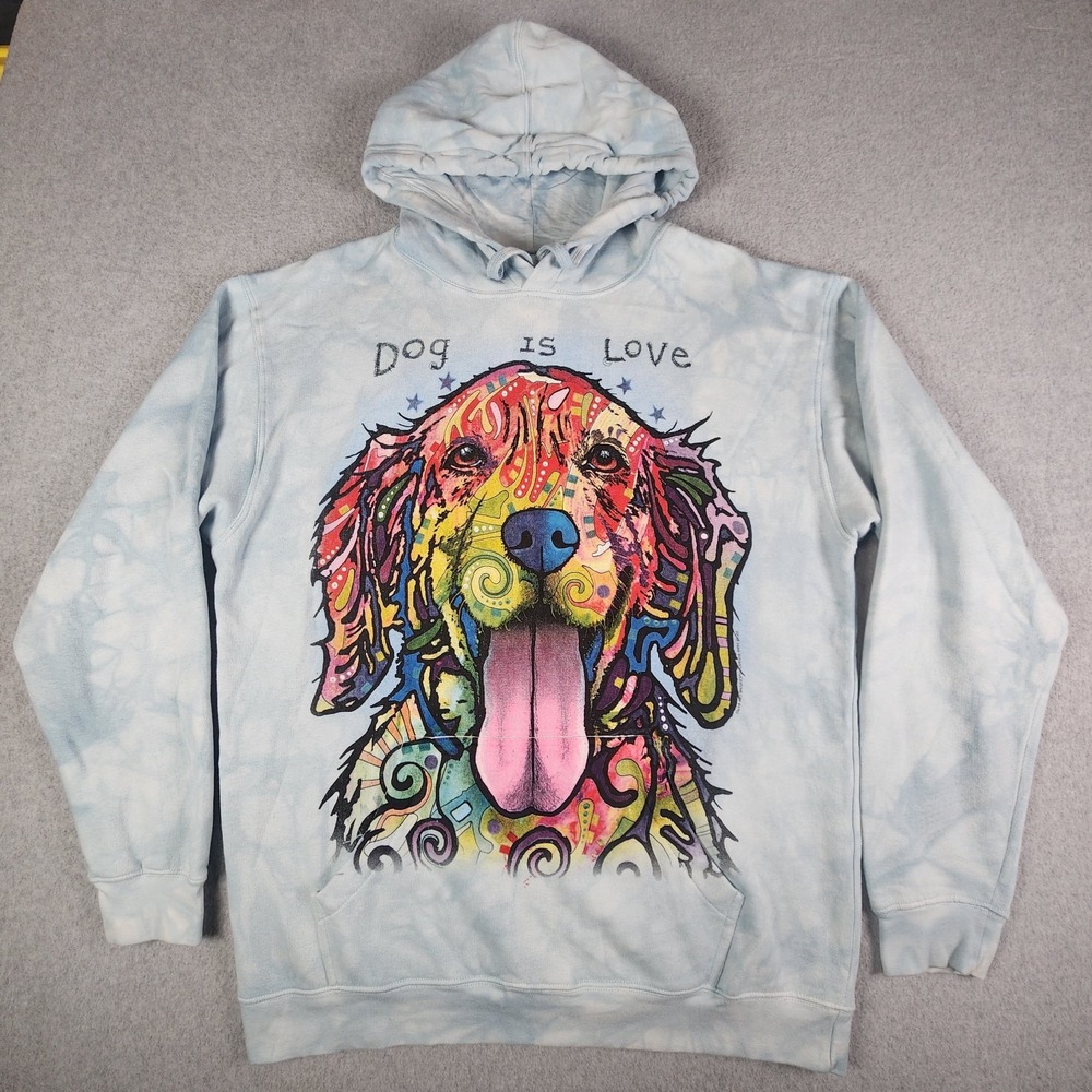 The Mountain Dog Is Love Hoodie Adult Size Medium Blue Tie Dye‎ Dean Russo 2015 - Picture 2 of 14
